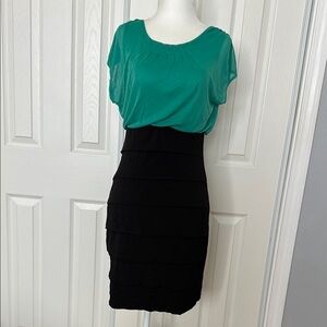 Chic Green and Black Dress